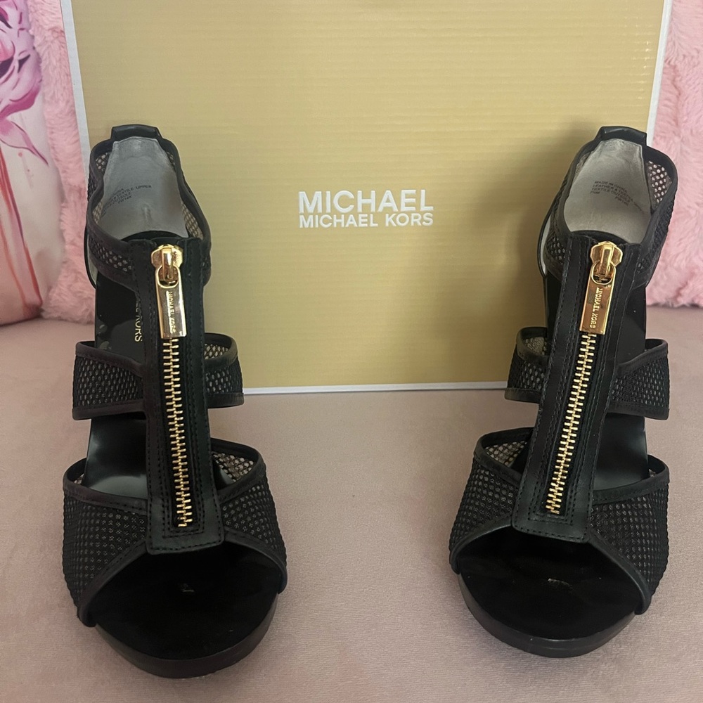 Michael Kors Black and Gold Heels